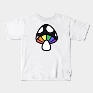 Rainbow Mushroom Discrete Pride Flag Kids T-Shirt